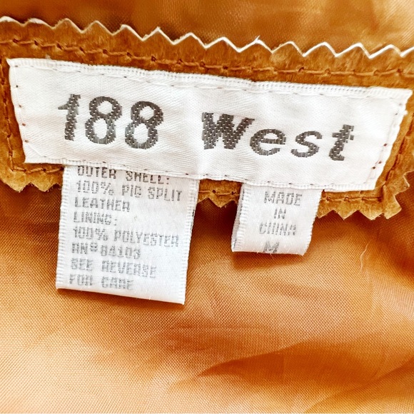 VINTAGE Fringe Leather Coat Buckskin style Jacket Shacket Ranchwear Penny Lane - Picture 8 of 10